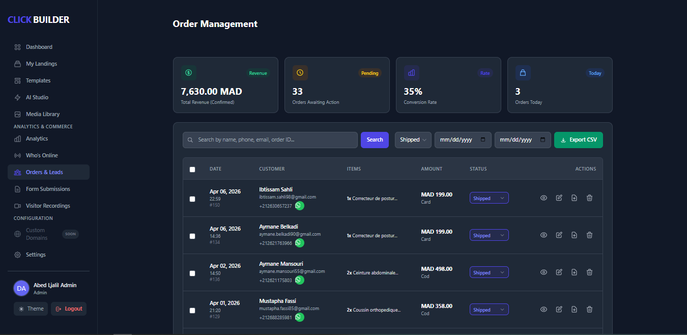 Dashboard Résultats